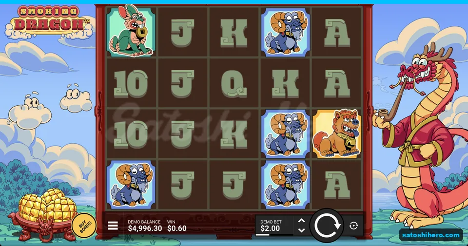 Matching symbols pay sixty cents across reels