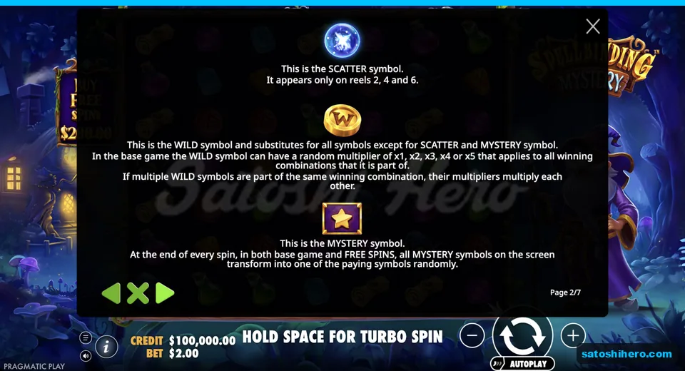 Special symbol rules show Scatter Wild Mystery