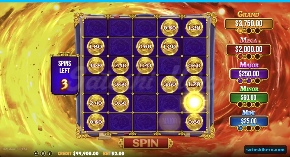 Expanded respin grid shows a $48.00 coin
