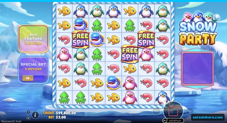 Three scatters land across the icy grid