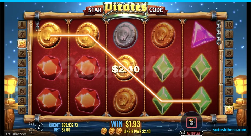 Line win resolves with three gold skull coins