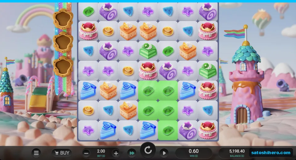 Green cake cluster lights the win field
