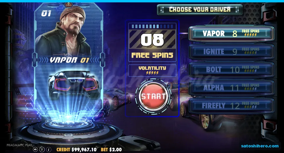 Choose Your Driver menu lists five options