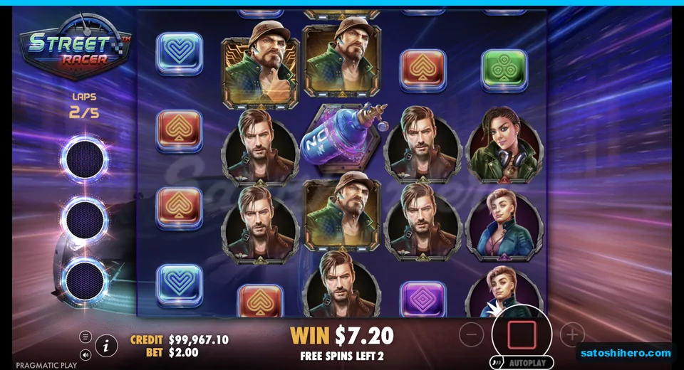 Free spins continue with nitro and lap meter