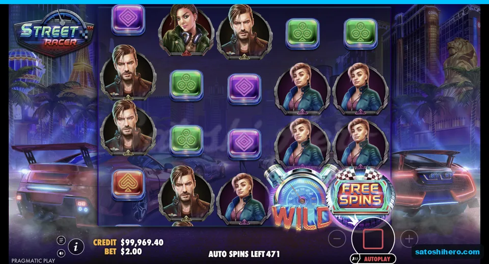 Special symbols sit among racer characters