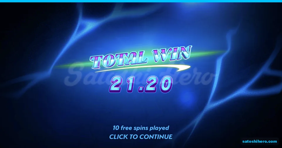 Total win screen shows 21.20