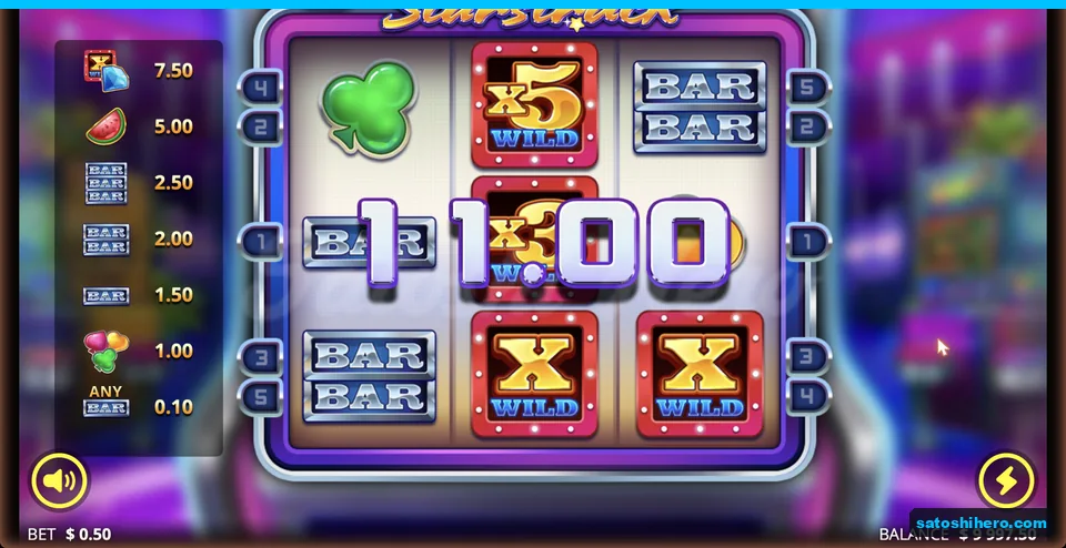 Stacked wilds show an $11.00 line win