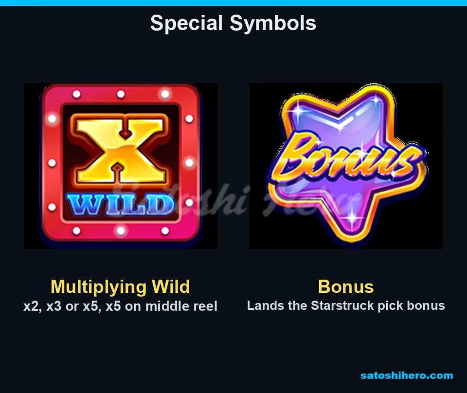 Stacked wild and bonus star symbols