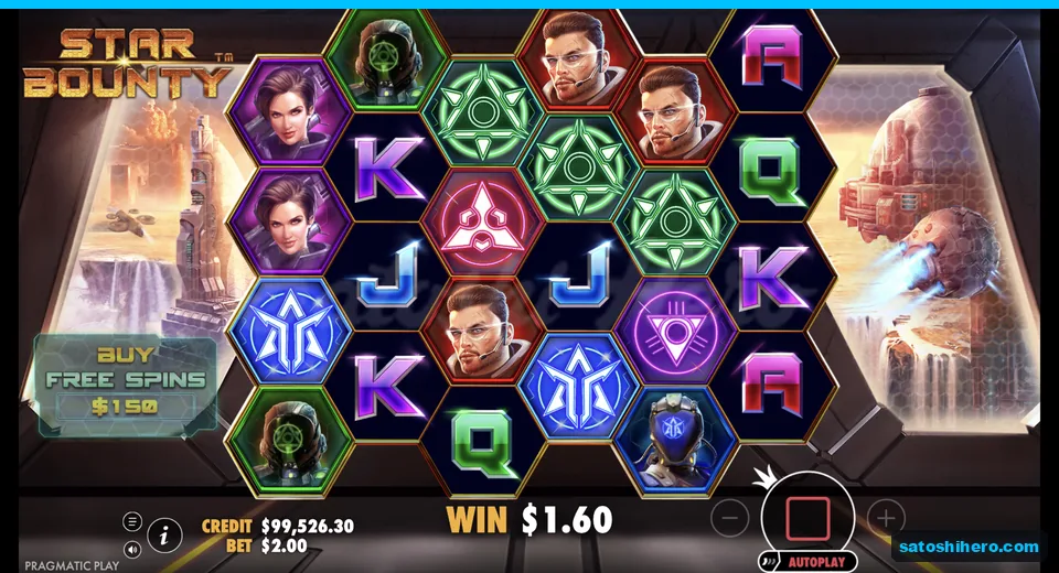 Line win resolves across adjacent bounty symbols