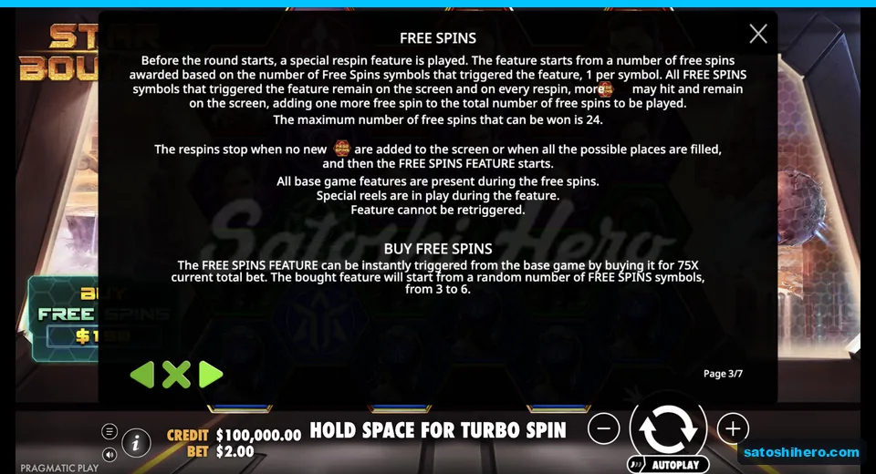 Rules explain Free Spins collection and Wild multipliers