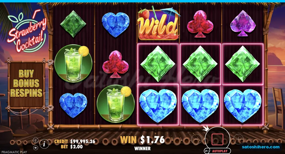 Line win resolves around wild and gems