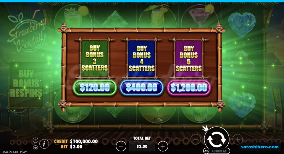 Buy menu opens with three prices