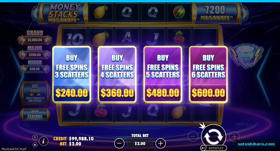 Buy menu opens at the live stake