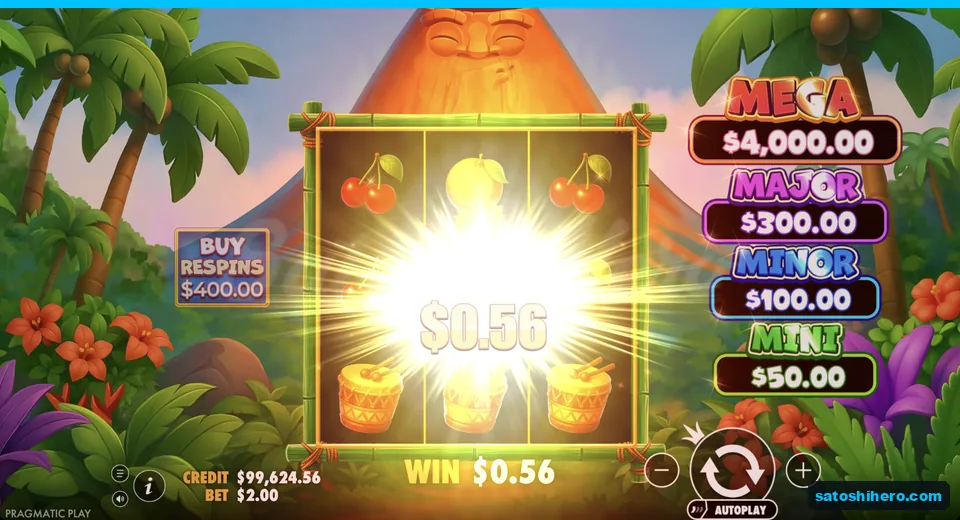 Line win resolves across the bottom row
