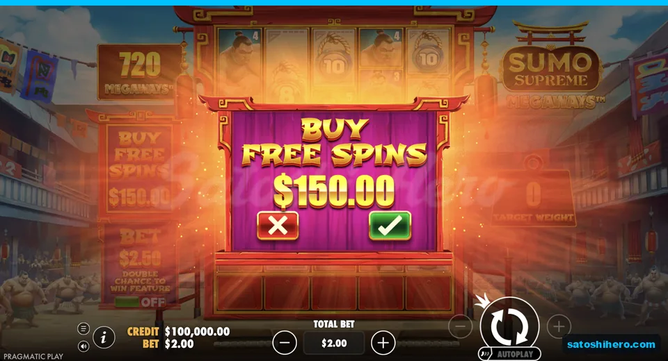 Buy menu opens at the live two dollar stake