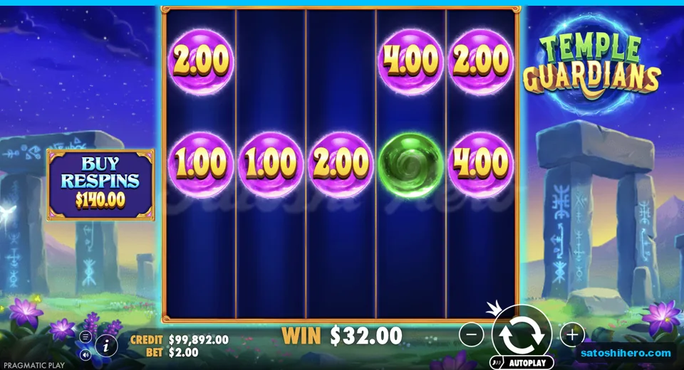 Collect screen shows $32.00 feature payout