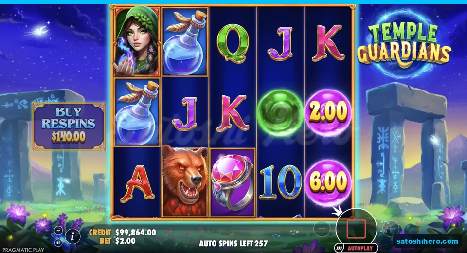 Symbols show priestess wild and glowing orbs