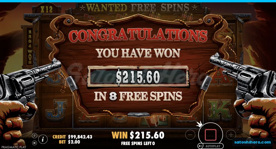 Congratulations board shows $215.60 won