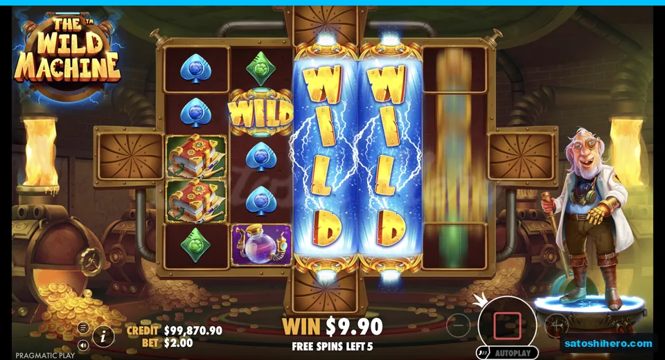 Free spins build nine dollars with wild reels