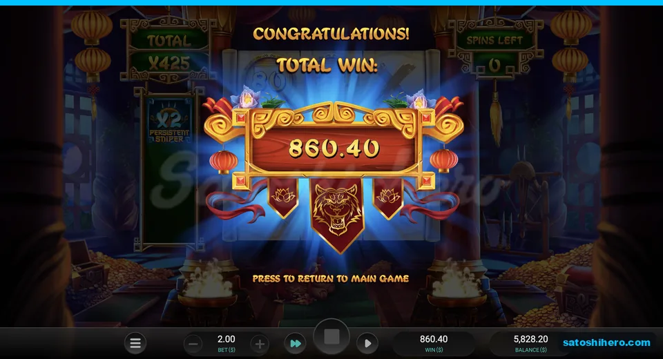 Collect screen shows $860.40 total win
