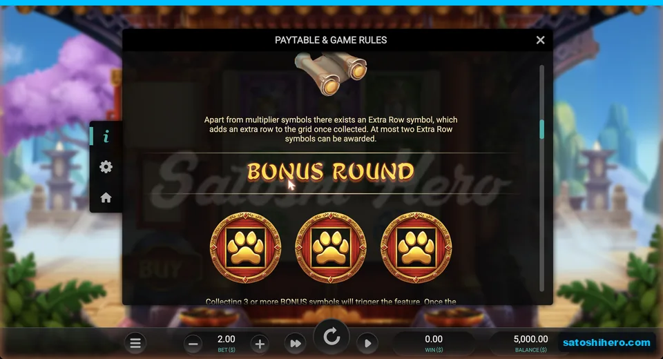 Bamboo scroll and golden paw symbols
