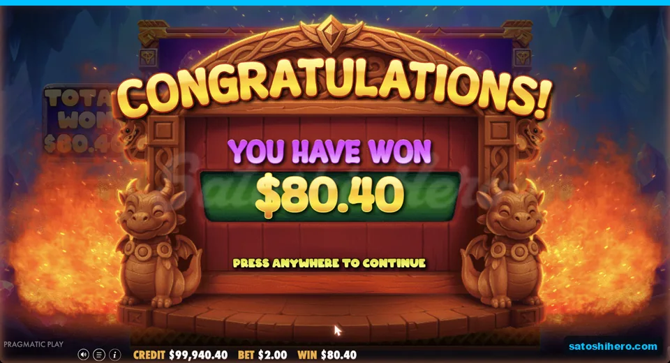 Win total shows eighty dollars forty