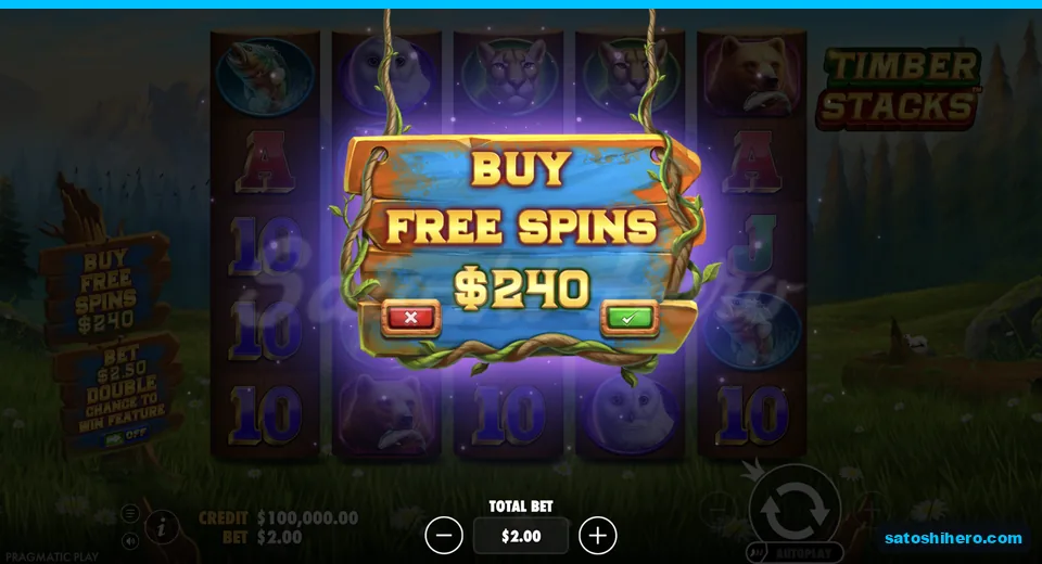 Buy prompt opens at the two dollar stake