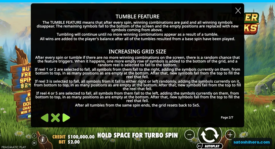 Rules page explains tumbling and growing rows