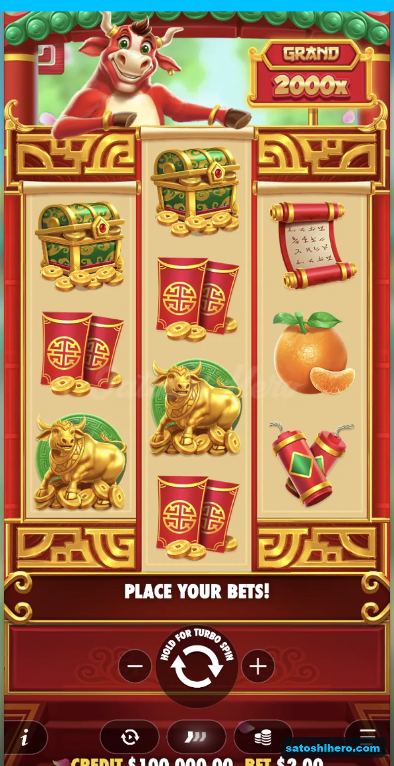 Idle diamond grid beneath golden bull panel