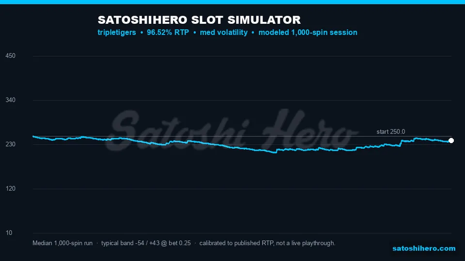 Simulator curve tracks thousand-spin volatility band