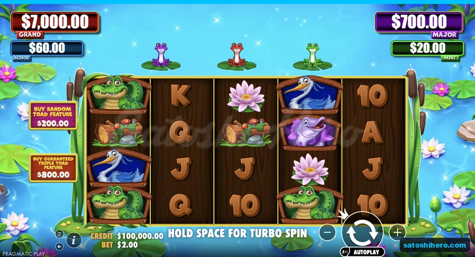 Idle pond board with collector toads