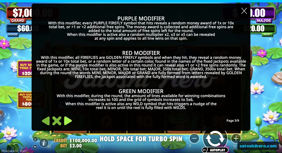Modifier rules show purple red and green effects