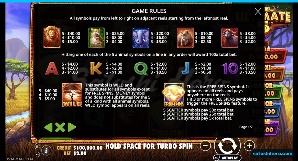 Rules page shows animal and royal pay values