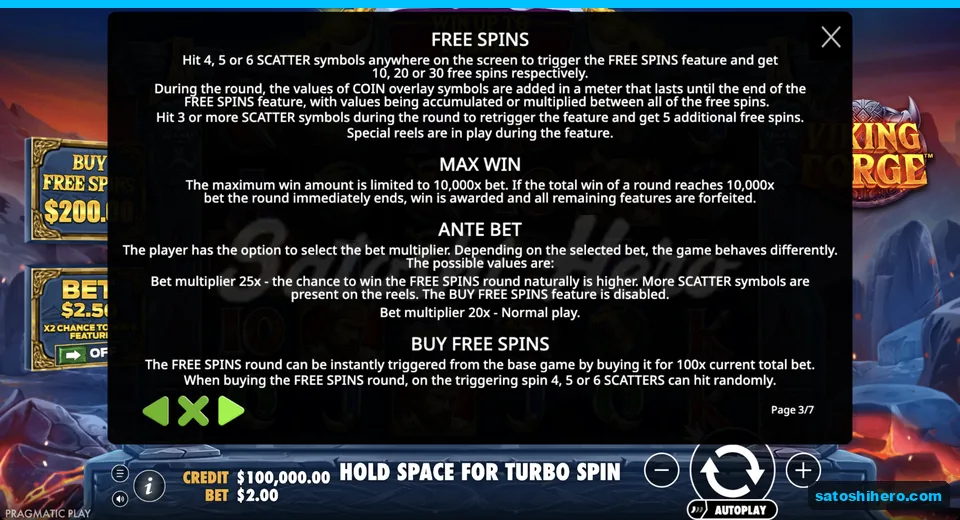 Free spins rules show Scatters and persistent meter