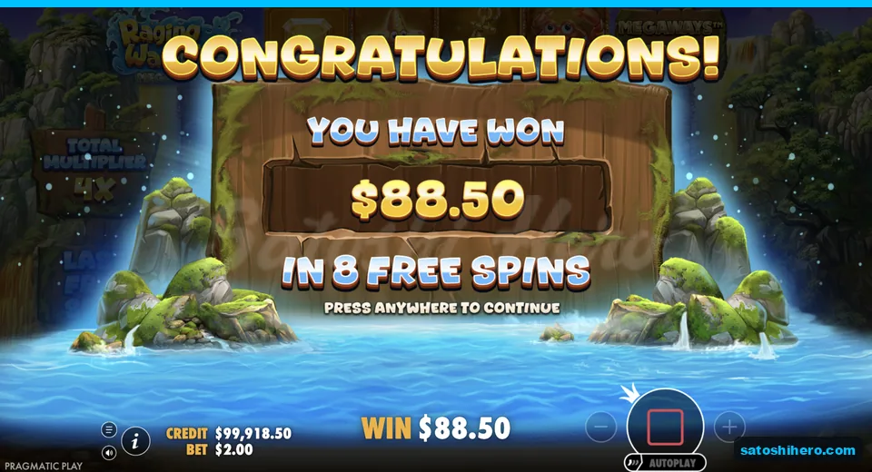 Collect screen shows eighty eight dollars won