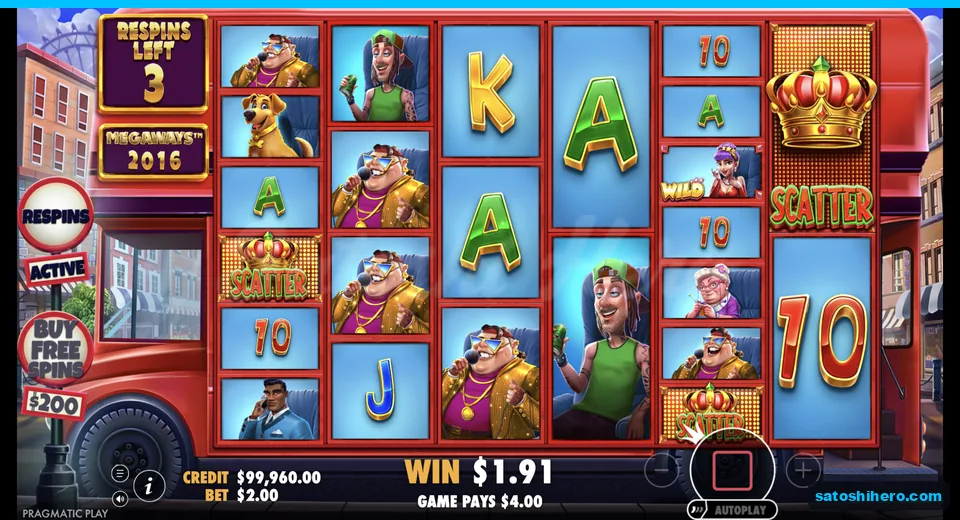 Respins run with three locked crowns