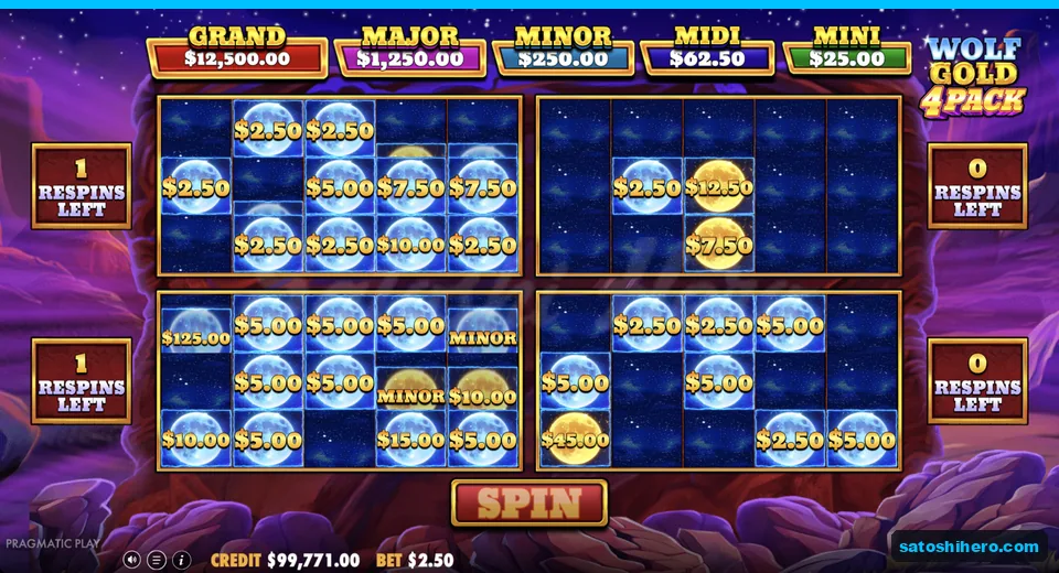 Super respin fills four boards with Moon values