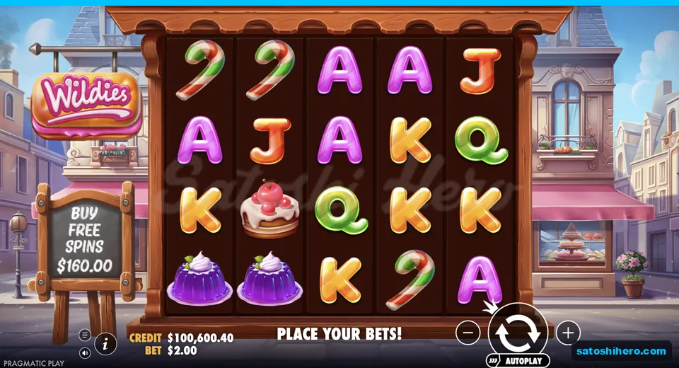 Candy symbols sit across the reel grid