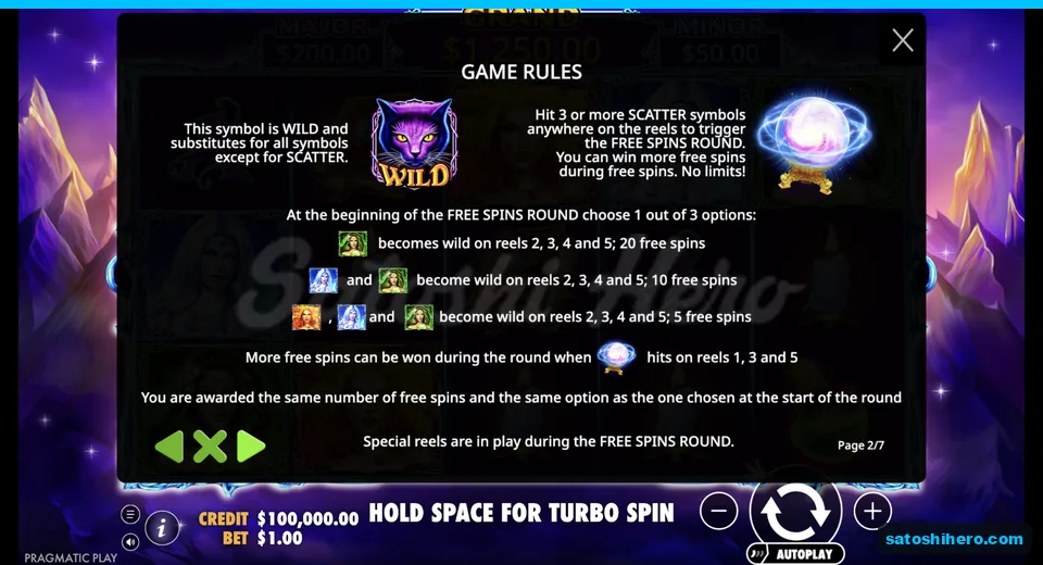 Special symbols page shows Wild and Scatter
