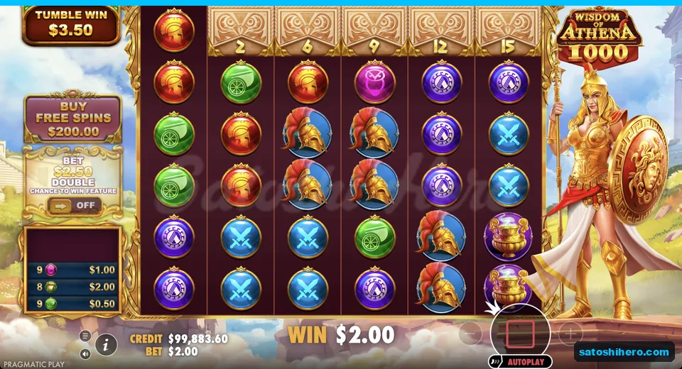 Base tumble pays $2.00 from blue sword gems