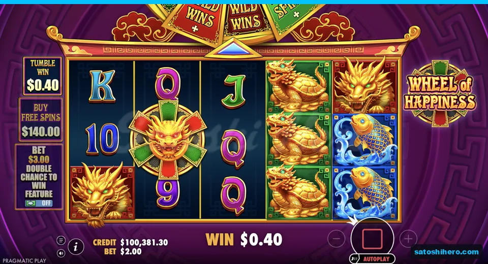 Tumble win pays forty cents