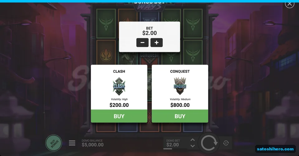 Buy menu lists $200 and $800 options