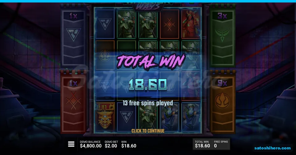Total win screen shows $18.60