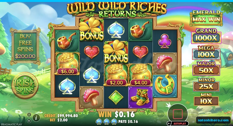 Line win resolves with three blue spades