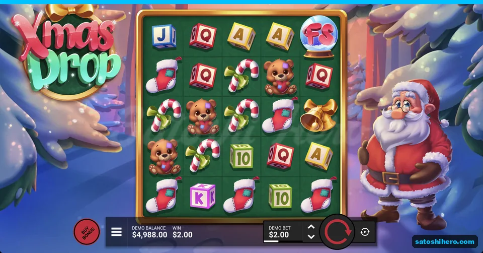 Candy cane payline shows $2.00 win