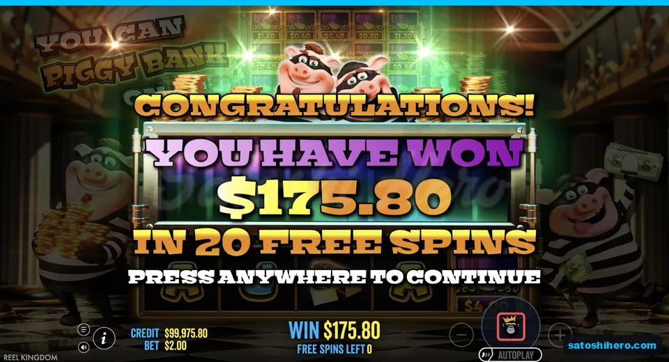 Congratulations screen shows one hundred seventy five dollars