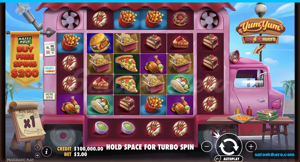 Base grid sits on pink food truck