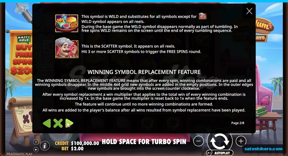 Wild tray and chef Scatter rules appear