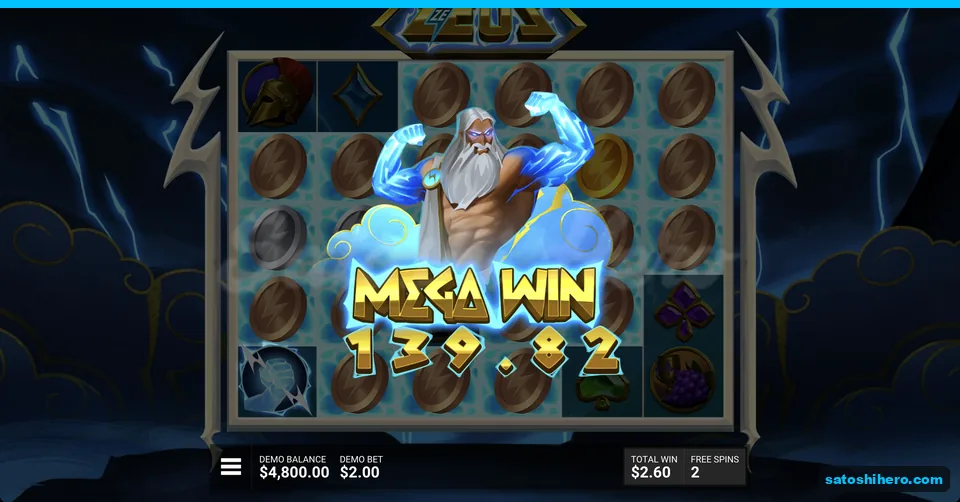 Coin-packed grid shows Mega Win amount