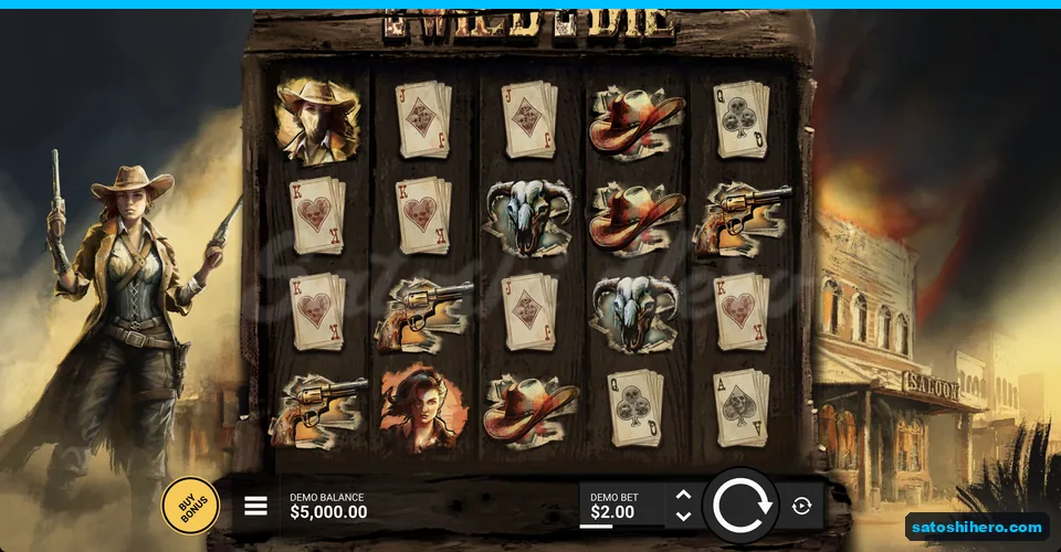 Weathered plank board with gunslinger and saloon
